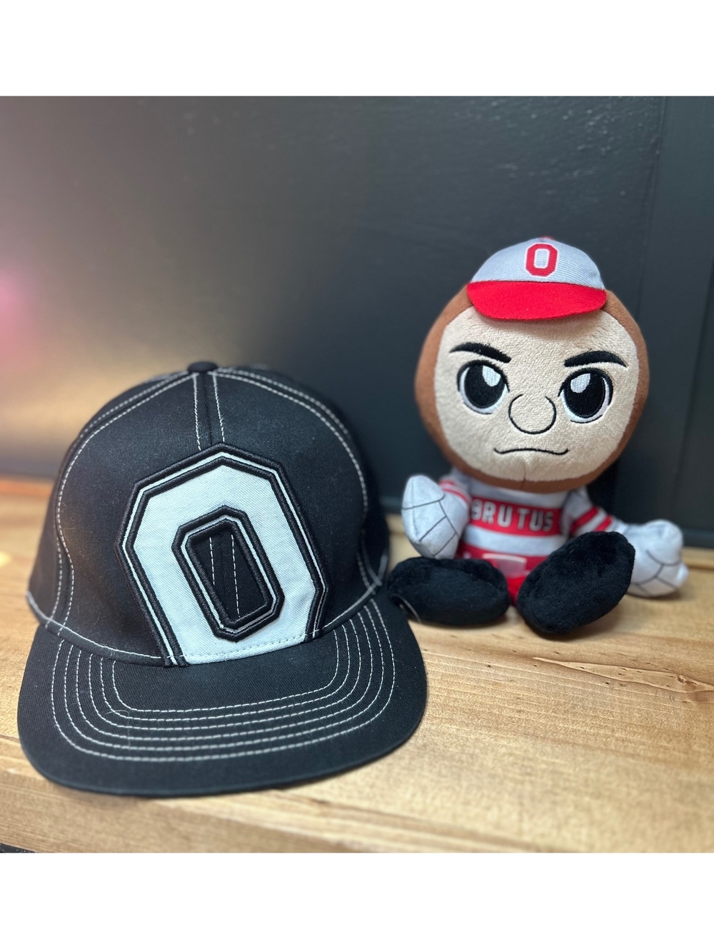 Top of the World Ohio State Black Baseball Cap S/M Buckeye Brutus Mascot 8"Plush